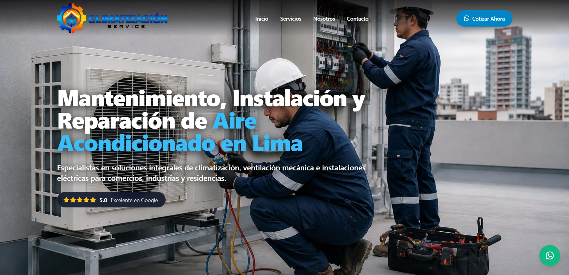 Sitio web de Climatización Service