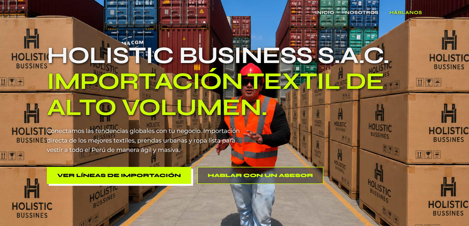 Sitio web de Holistic Business S.A.C.